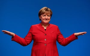 Merkel concludes an address to delegates at the CDU party’s congress in Essen, western Germany, 2016