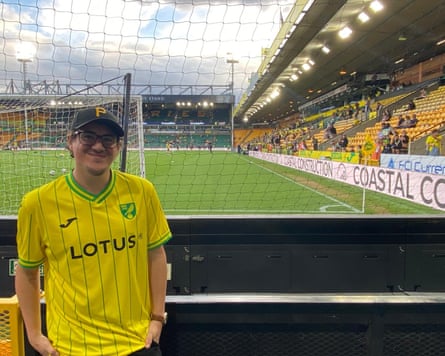 Author George Harrison at Carrow Road football ground