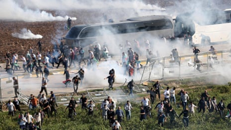 force traveller lcv Turkish police fire tear gas and water cannon as pro-Palestine protesters storm US base – video