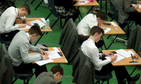 School pupils sitting exams