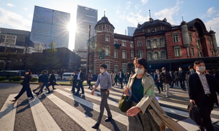 Morning commuters in Tokyo