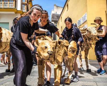 Mane event … a lion in Cadíz, Spain.