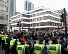 Protesters oppose one another at London hotel housing asylum seekers