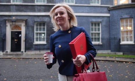 Liz Truss in Downing Street, 20 October 2020.