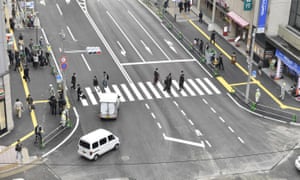 The same stretch of street in Fukuoka resurfaced a week later.