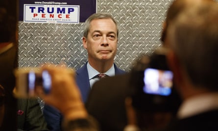 Nigel Farage gets on an elevator.