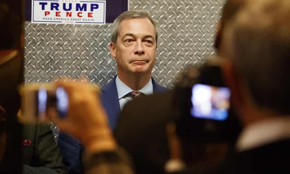Nigel Farage gets in an elevator at Trump Tower in November 2016.