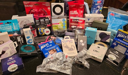 A group shot of all the earplugs tested