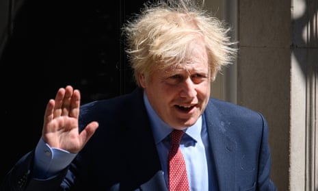 Boris Johnson leaving 10 Downing Street for PMQs on 20 May 2020.