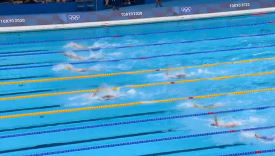The first stage of the 4x100m mixed relay in swimming at the Olympic Games