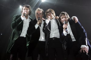 (From left) Howard Donald, Gary Barlow, Mark Owen and Jason Orange on stage at the band’s opening night of their Ultimate Tour 2006 in Newcastle-upon-Tyne.