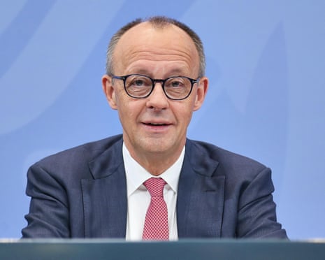Friedrich Merz at a press conference in Berlin, Germany.