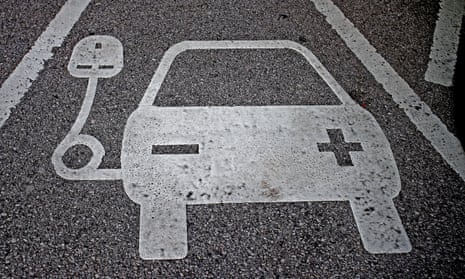 An electric car charging point. Demand for electric and plug-in hybrids has soared in the UK. 