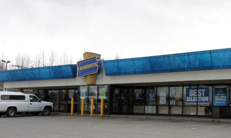 A Blockbuster video store, now closed, in Anchorage, Alaska