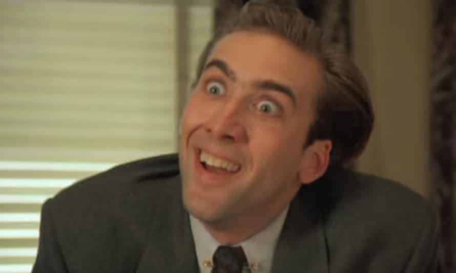 Nicolas Cage in the original scene of the You Don’t Say meme, from the movie Vampire’s Kiss (1988).