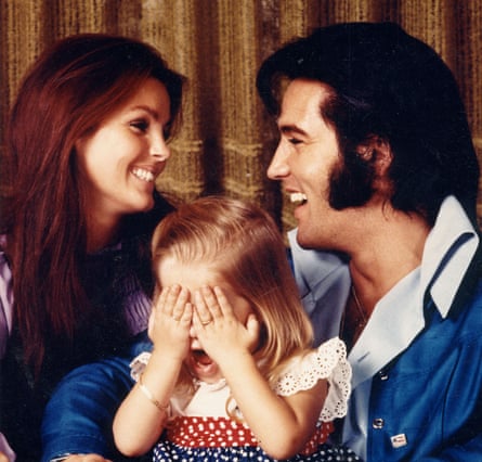 Elvis and Priscilla and their daughter, Lisa Marie, in about 1973