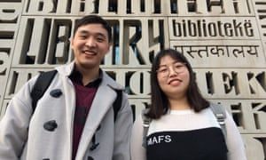 Zhang Fangming and Sun Jianglin at Beijing Foreign Studies University.