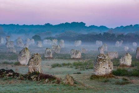 Alignments of Menhirs of Menecin Carnac, Western France.