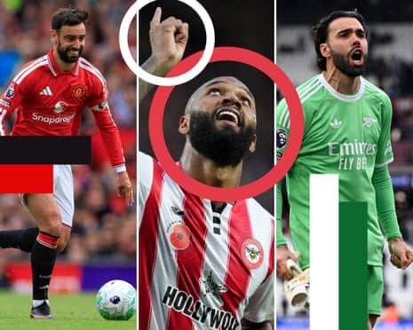 Bruno Fernandes, Igor Thiago and David Raya.