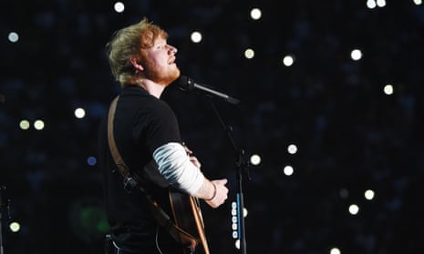 Ed Sheeran performing in Johannesburg, December 2.