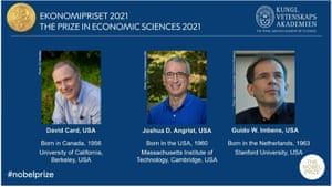 The 2021 Nobel prize in economic science winners