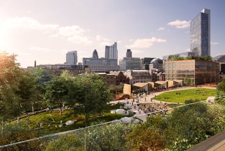 The Goods Yard in Shoreditch: a render of how the public space will look