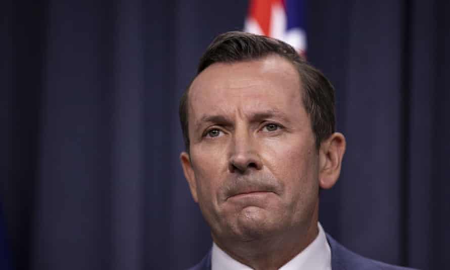 Western Australian Premier Mark McGowan speaks to the media during a press conference at Dumas House on Perth, Thursday, February 4, 2021.