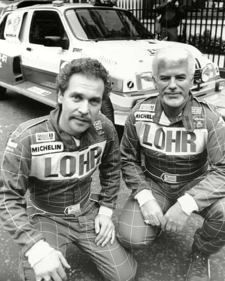 Ted Toleman, right, and Barry Lee before taking part in the 1988 Paris-Dakar rally.