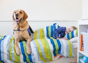 Cohen and his autism-assistance dog, Azerley.