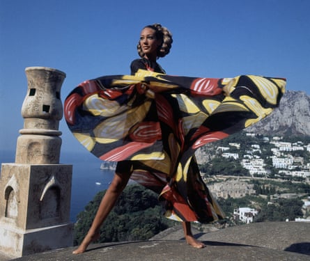 Berenson in a Vogue fashion shoot in Capri, 1968.