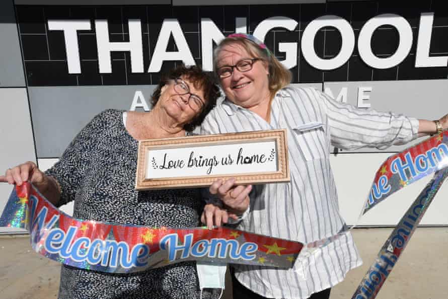 Laraine Webster and Margot Plant at Thangool Airport.