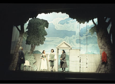 A scene from the opera, set in a garden
