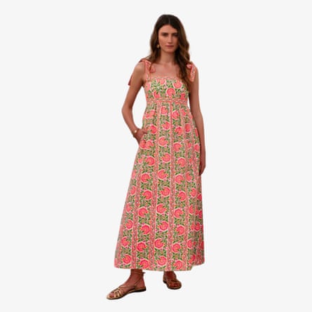 Pink City Prints Neon Peacock Mykonos Dress