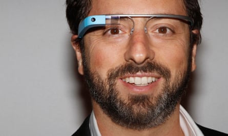 Google founder, Sergey Brin, wearing a Google Glass.