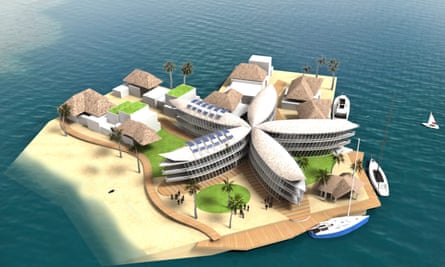 Polynesian flower island concept for the Seasteading Institute.