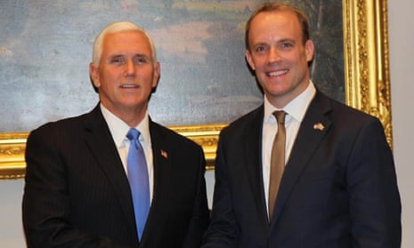 Dominic Raab meeting US vice-president Mike Pence in Washington