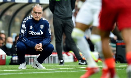 Victor Orta brought Marcelo Bielsa, pictured watching Leeds playing Liverpool, to Elland Road in 2018.