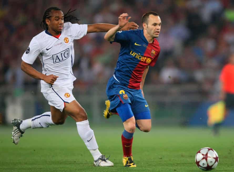 Andrés Iniesta leaves Anderson trailing during his majestic performance in the 2009 Champions League final.