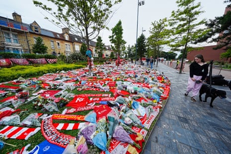 Tributes have been laid outside the stadium