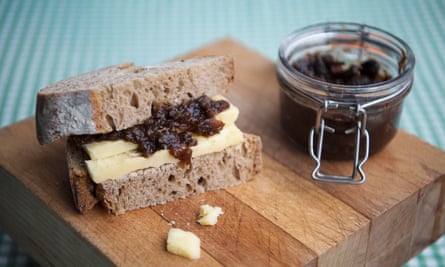 Green tomato chutney by Caroline McGivern for the Observer Tomato supplement. Photo by Linda Nylind. 29/5/2019. Cheese pickle sandwich