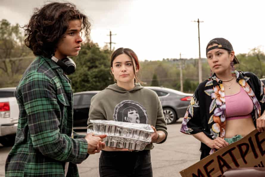 D’Pharaoh Woon-A-Tai, Devery Jacobs and Paulina Alexis in Reservation Dogs.