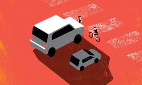 illustration showing a large suv casting a shadow over a smaller car