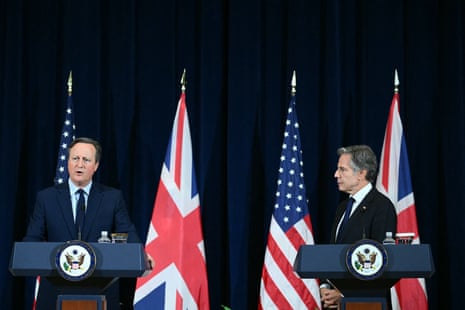 US secretary of state Antony Blinken and foreign secretary David Cameron in Washington.