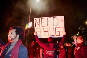 Anti-lockdown protesters and anti-vaxxers gather on Friday night in The Hague.