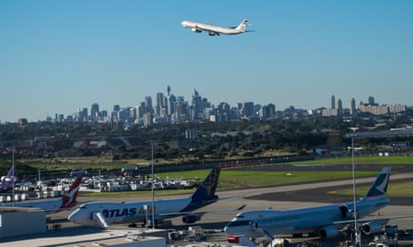 Planes at Sydney airport and one midair after takeoff
