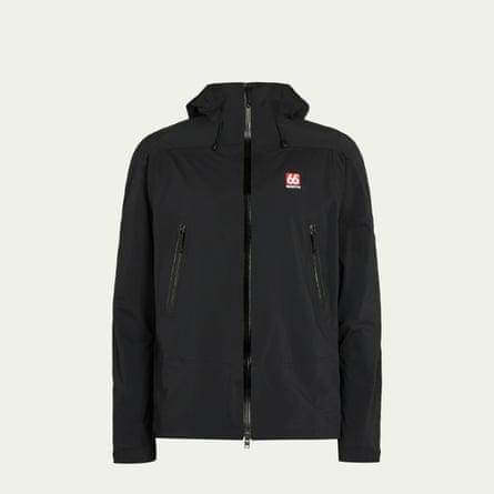 A product photo of a 66 North shell jacket
