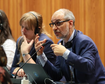 David Azoulay speaking into a microphone