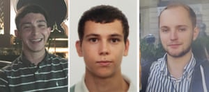 Jack Gilbert, 23 (left), Alberto Fresneda Carrasco, 19 (middle), and Harrison Scott-Hood, 23 (right), have been named as the three men who died after being hit by a train near Loughborough Junction station in south London