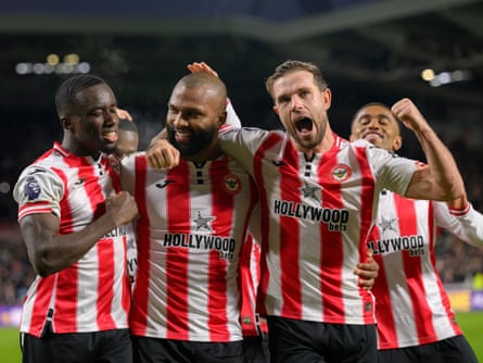Brentford players celebrate