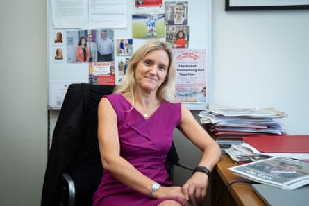 Leadbeater in her office at the Houses of Parliament in London.